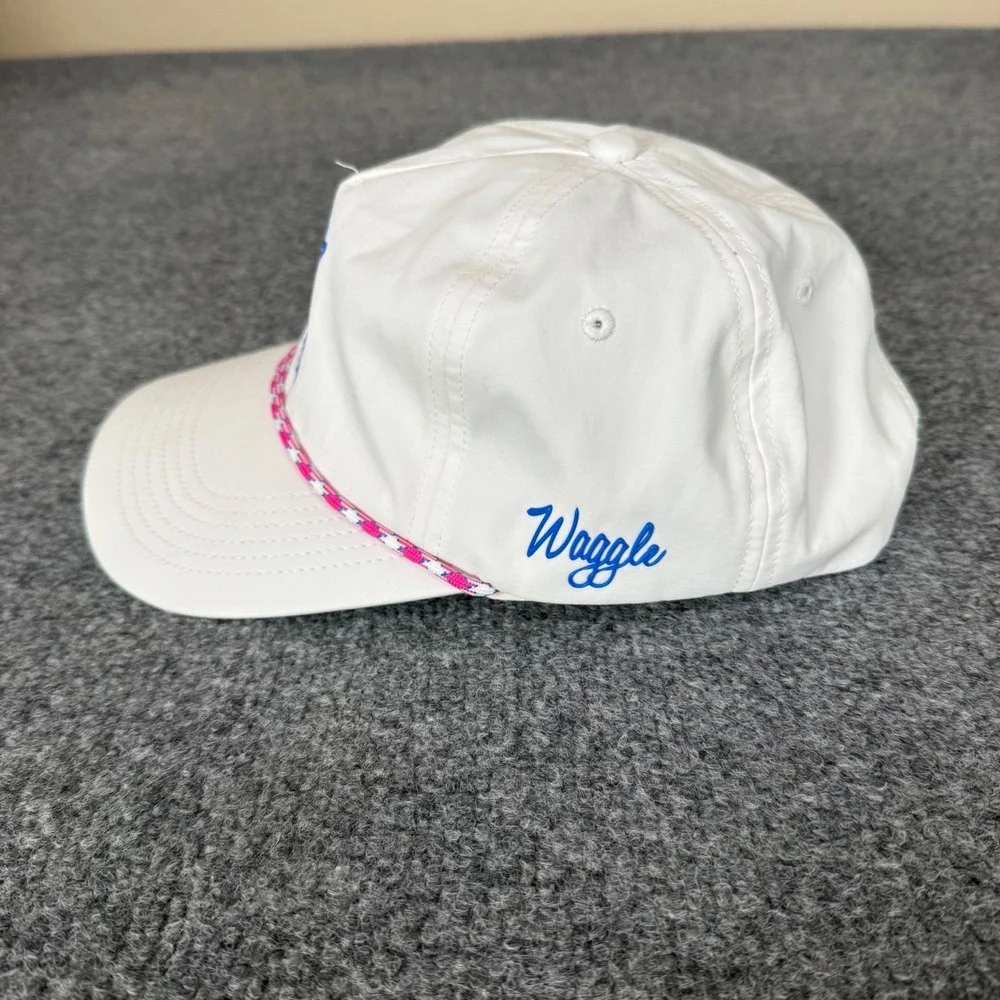 Waggle Golf Yeti Rope Hat Mens White Snapback Performance Golf Cap Adjustable
